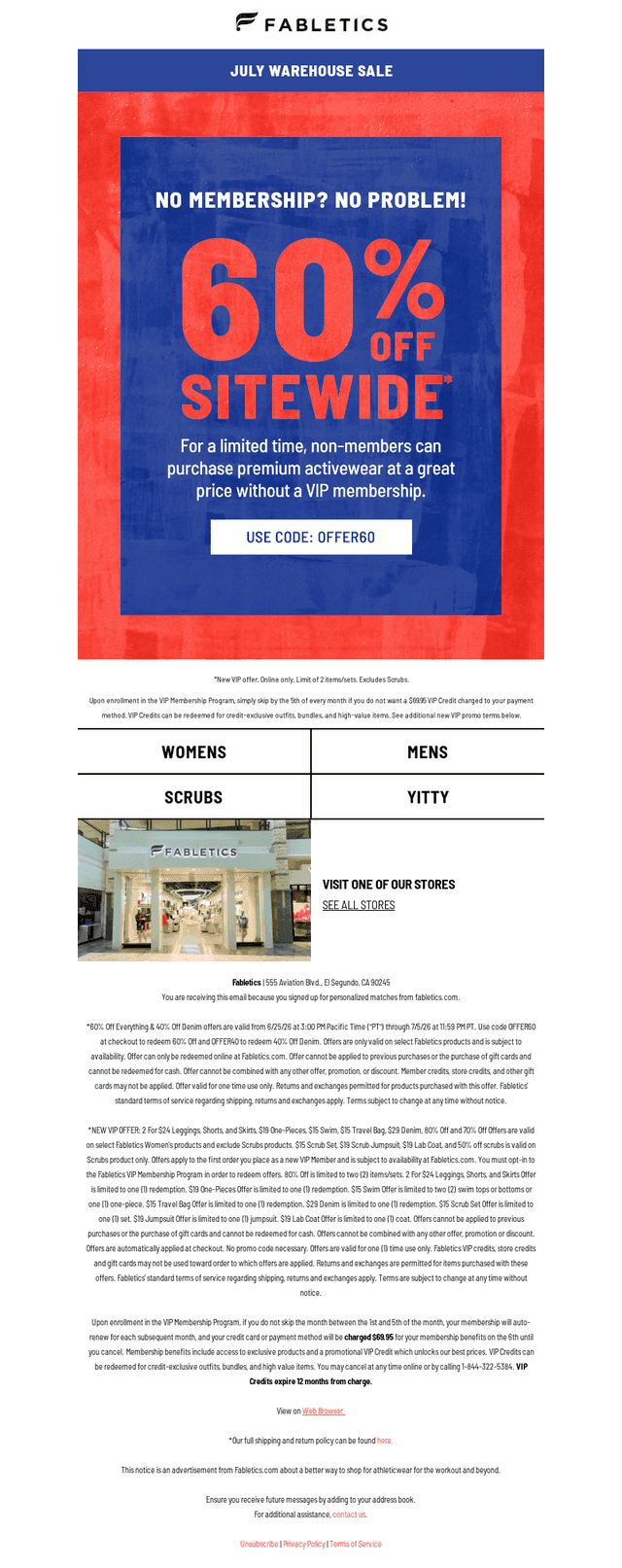 Fabletics email from Wed, Jul 1, 2026