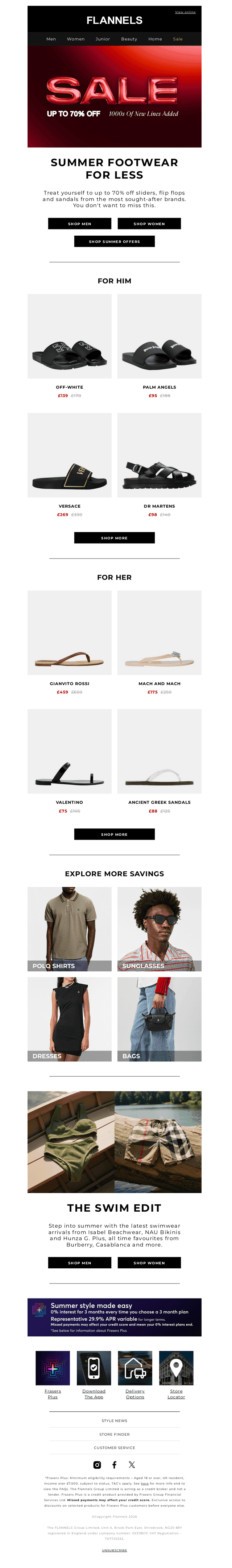 SALE: Sliders and flip flops
