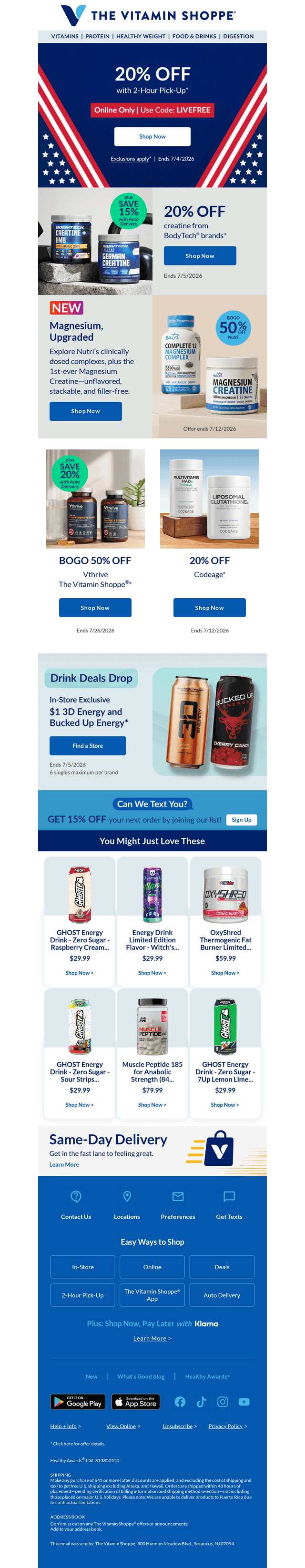 The deal: 20% off | The code: LIVEFREE