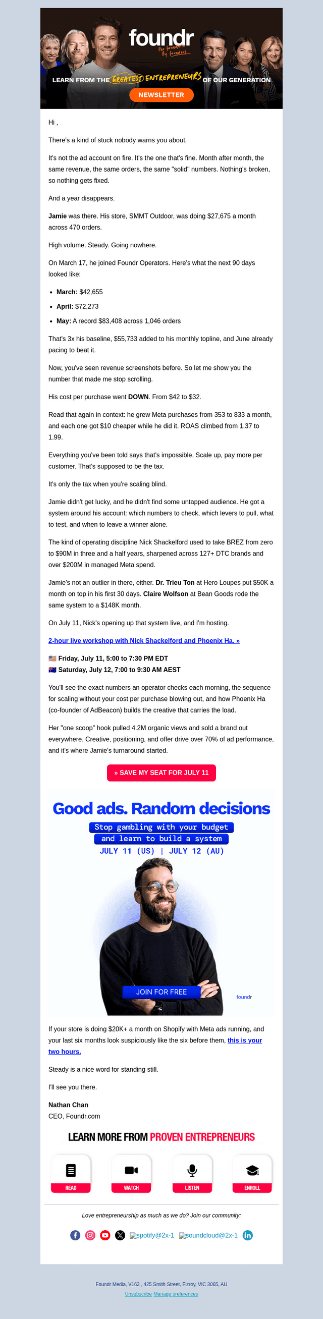 Foundr email from Thu, Jul 2, 2026