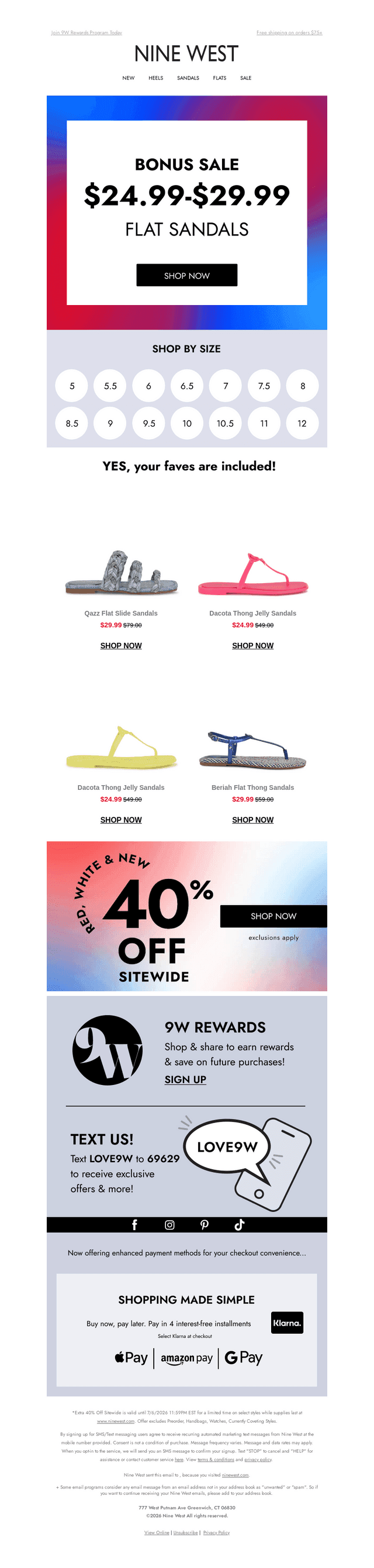 SANDALS for $25 + 40% OFF SITEWIDE