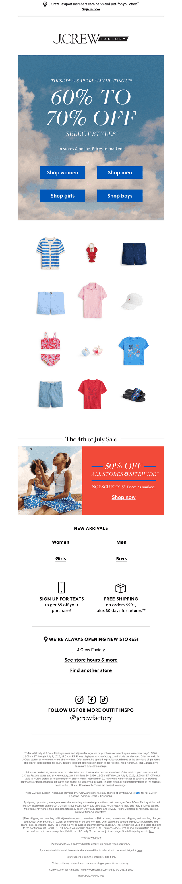 Heating up: 60%–70% off summer’s best styles!