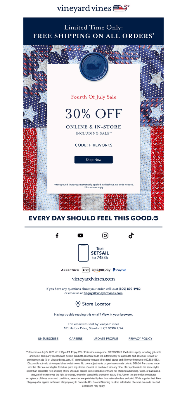 Free Shipping Starts Now
