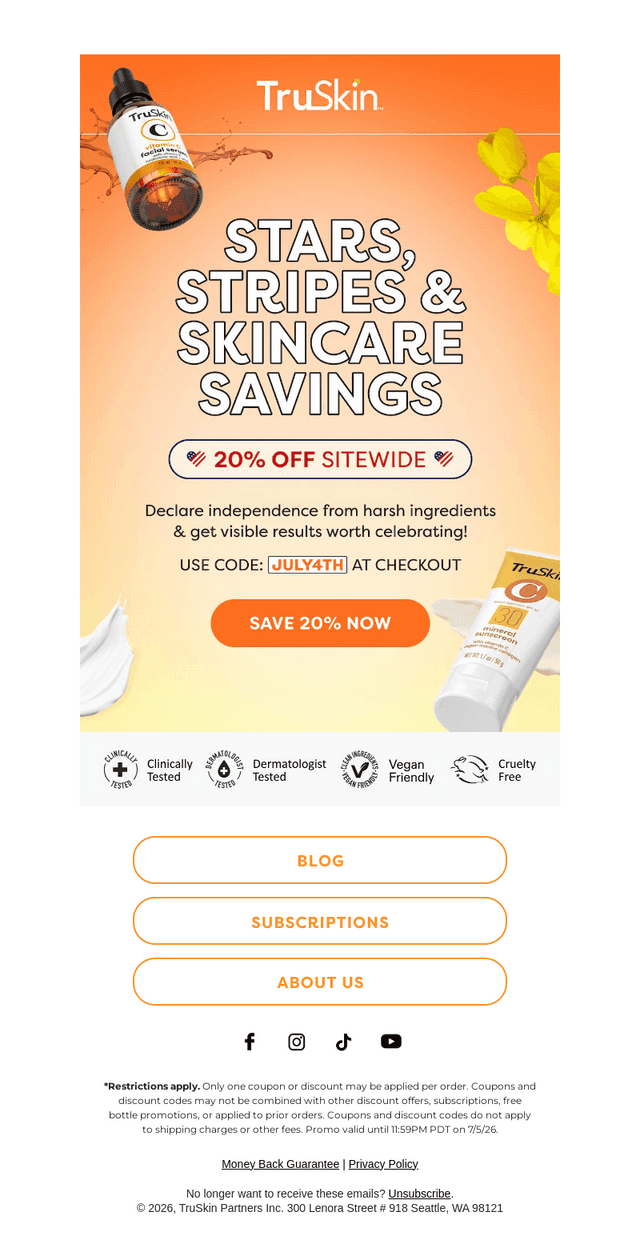 Reminder: SAVE 20% before the fireworks 🎆