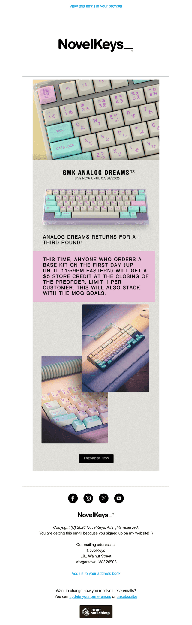 NovelKeys email from Fri, Jul 3, 2026