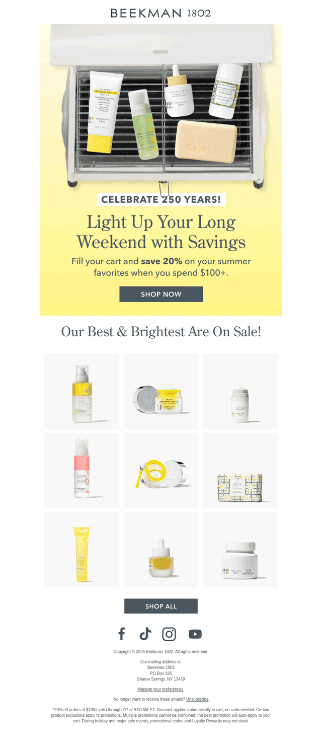 Don't Miss Out: 20% Off $100+ 🛍️
