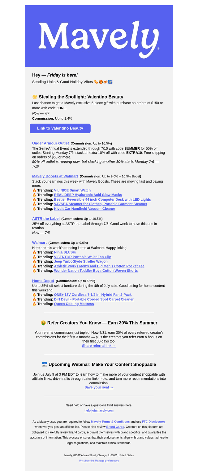 Mavely email from Fri, Jul 3, 2026