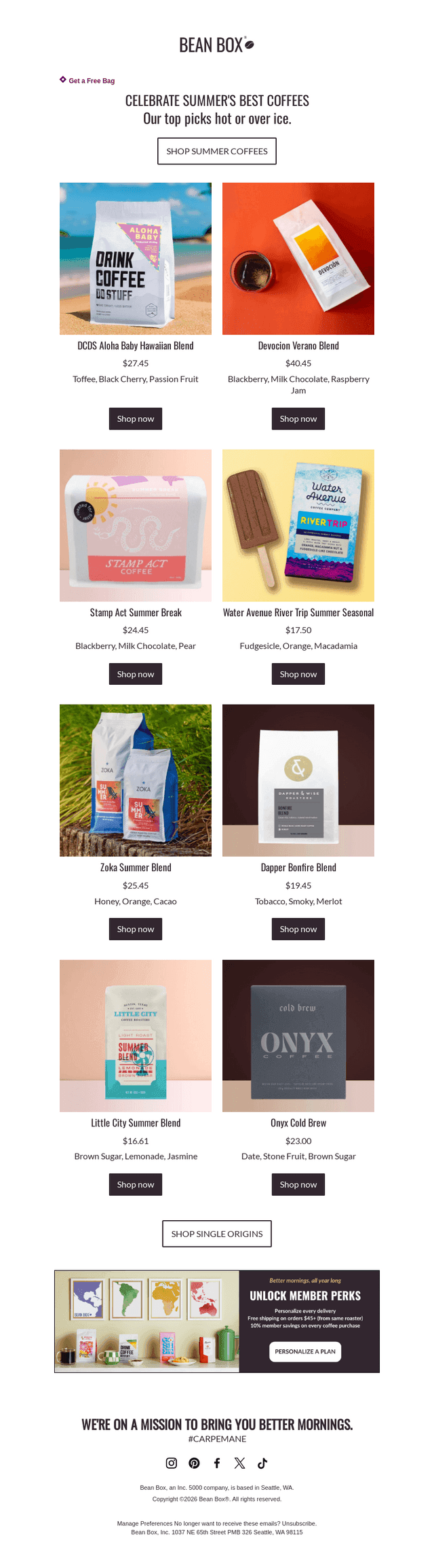 ☕️ Celebrate summer's best coffees ☀️