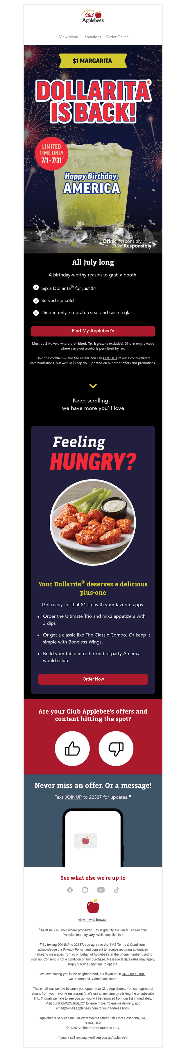Dollarita® is back for America's birthday bash