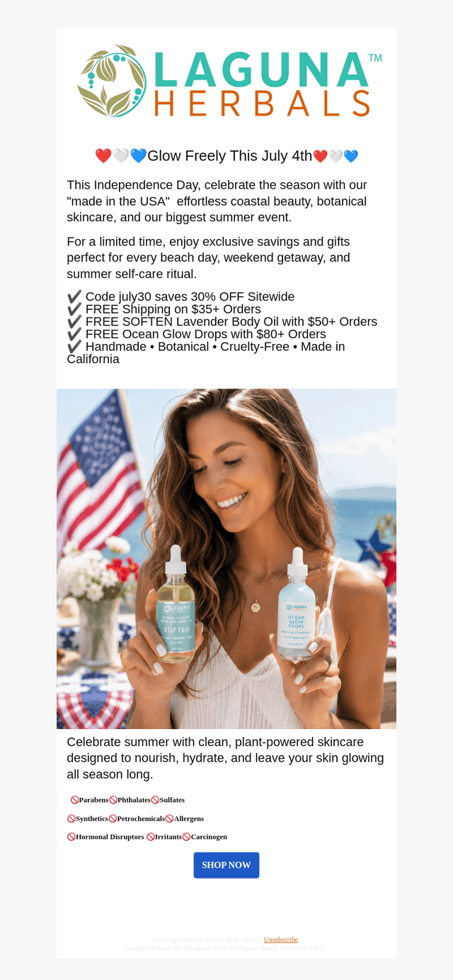 Laguna Herbals email from Fri, Jul 3, 2026