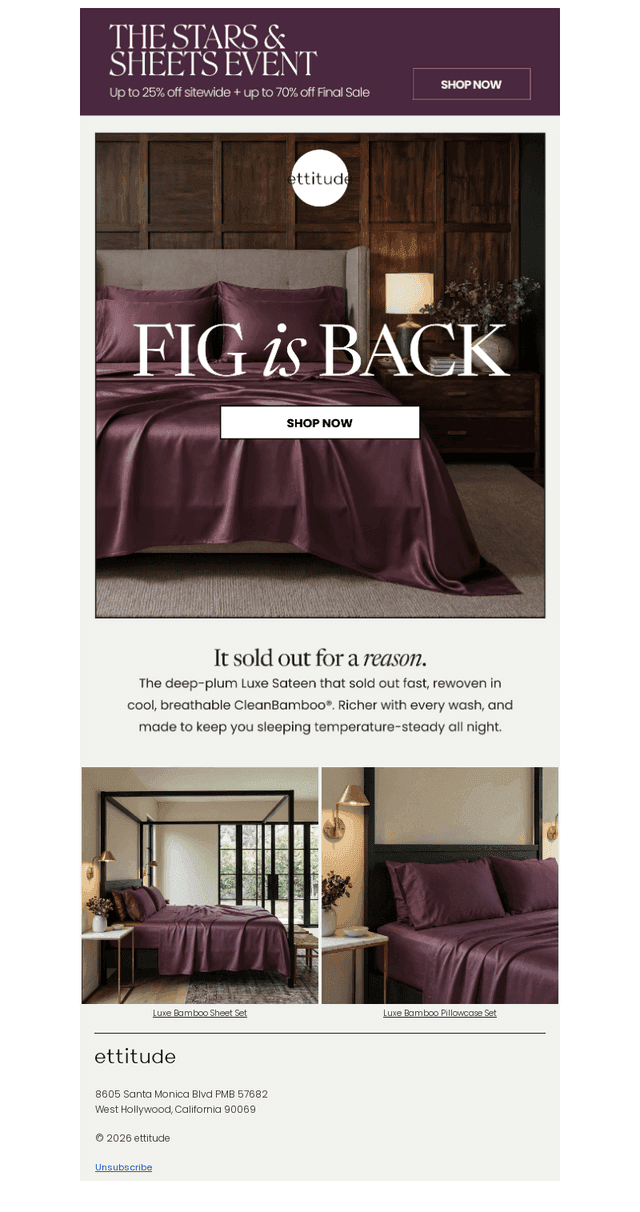 FIG IS BACK IN STOCK 💜