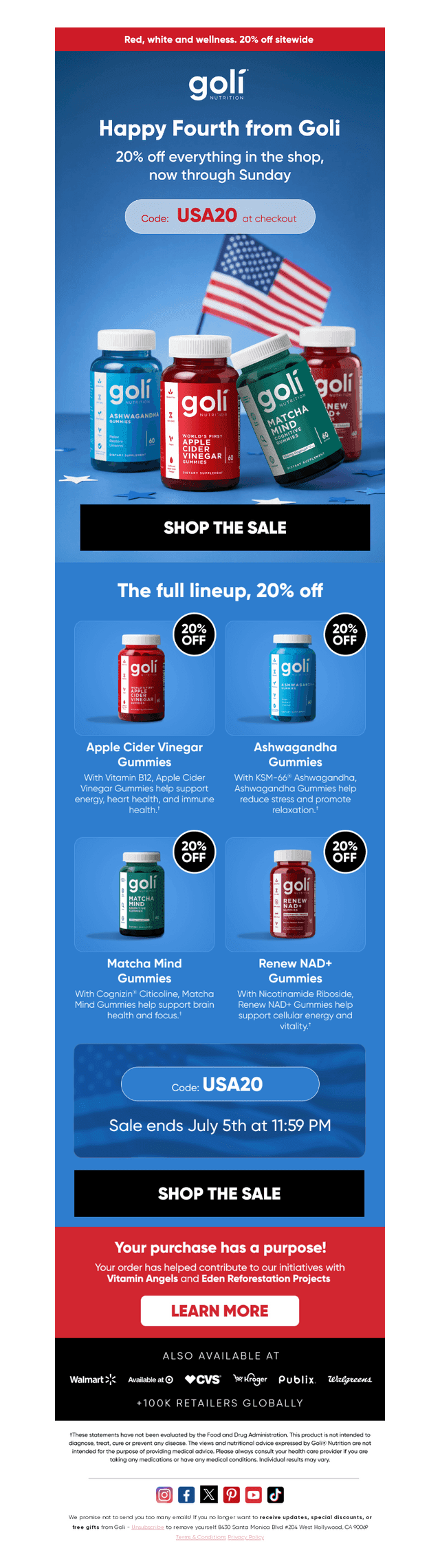 Happy Fourth. Here is 20% off.