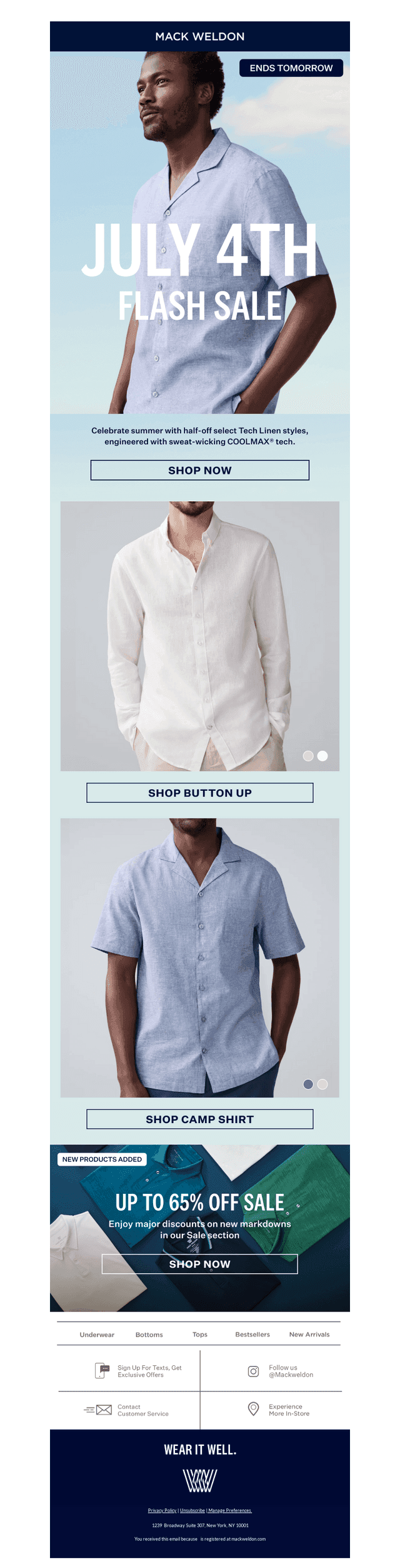 FLASH SALE: 50% off select linen styles.