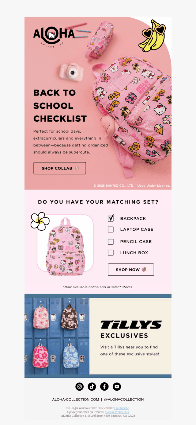 ALOHA Collection email from Sat, Jul 4, 2026