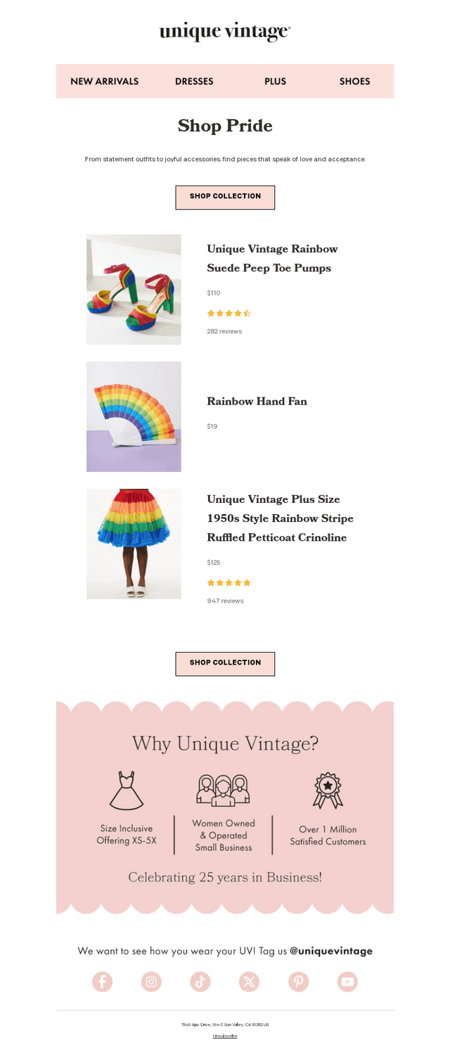 Unique Vintage email from Sat, Jul 4, 2026