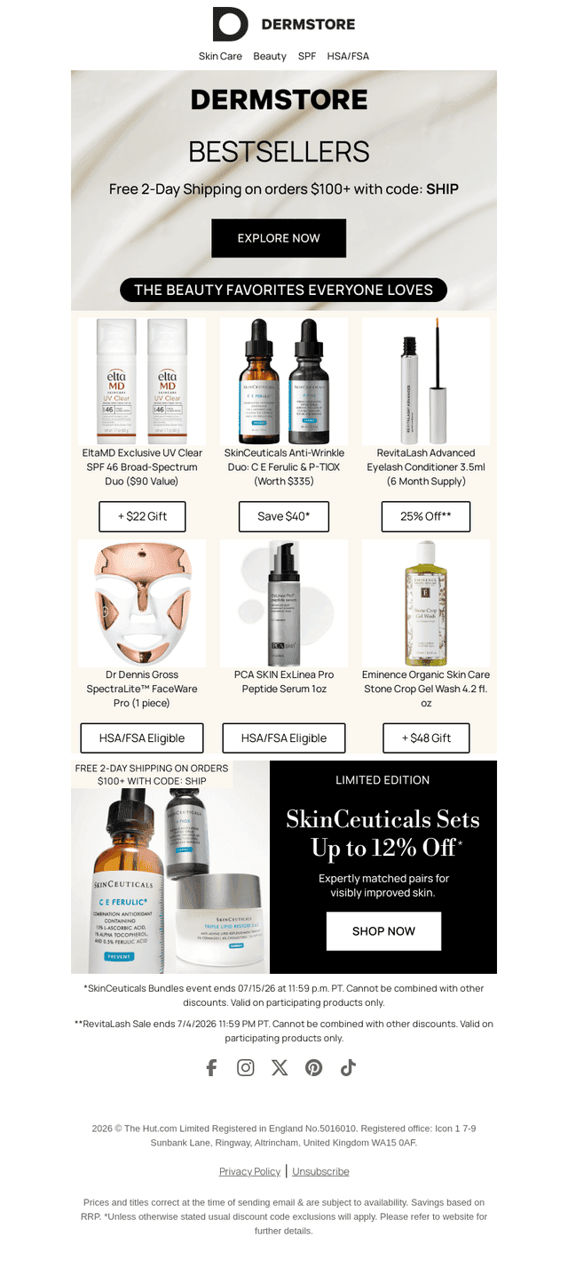 DermStore email from Sat, Jul 4, 2026