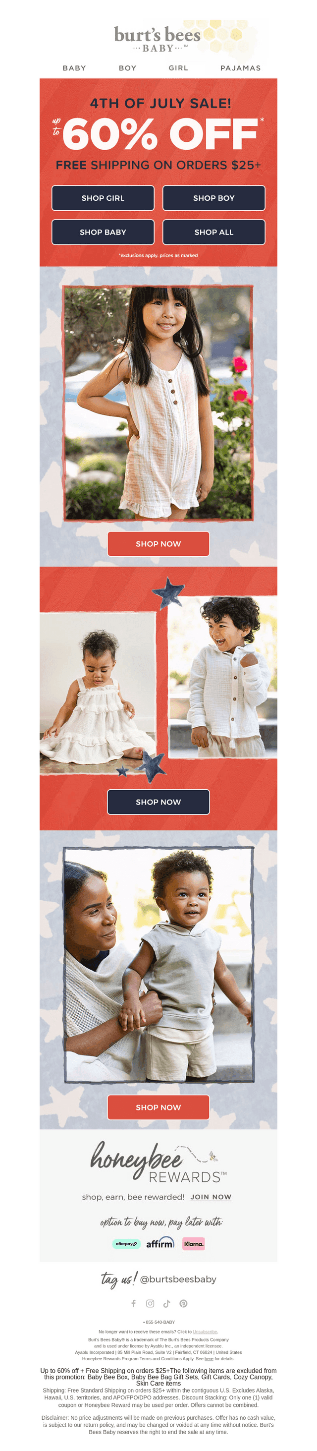Burt's Bees Baby email from Sun, Jul 5, 2026