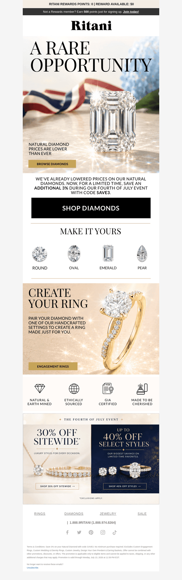 Rare Diamonds. Rare Pricing.
