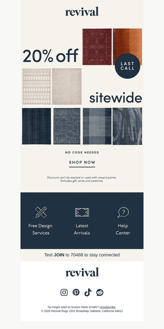 Last chance for 20% off