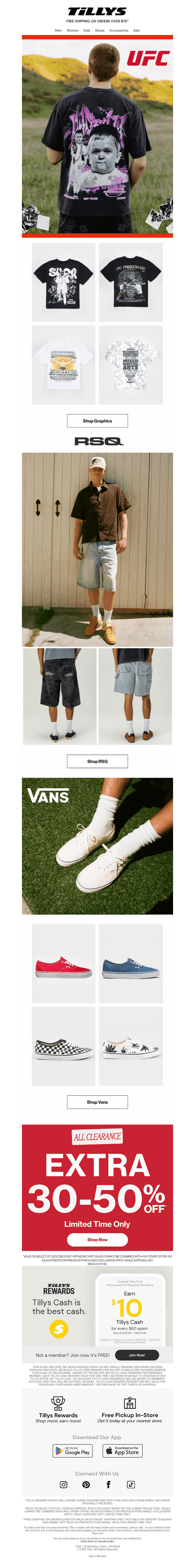 UFC Tees + RSQ Jorts