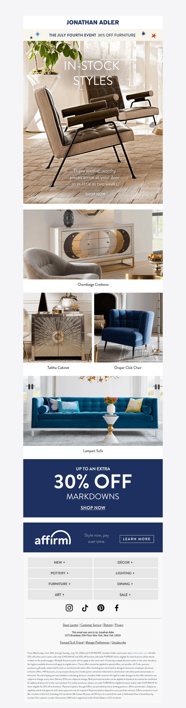 30% OFF Furniture With Code FURN30