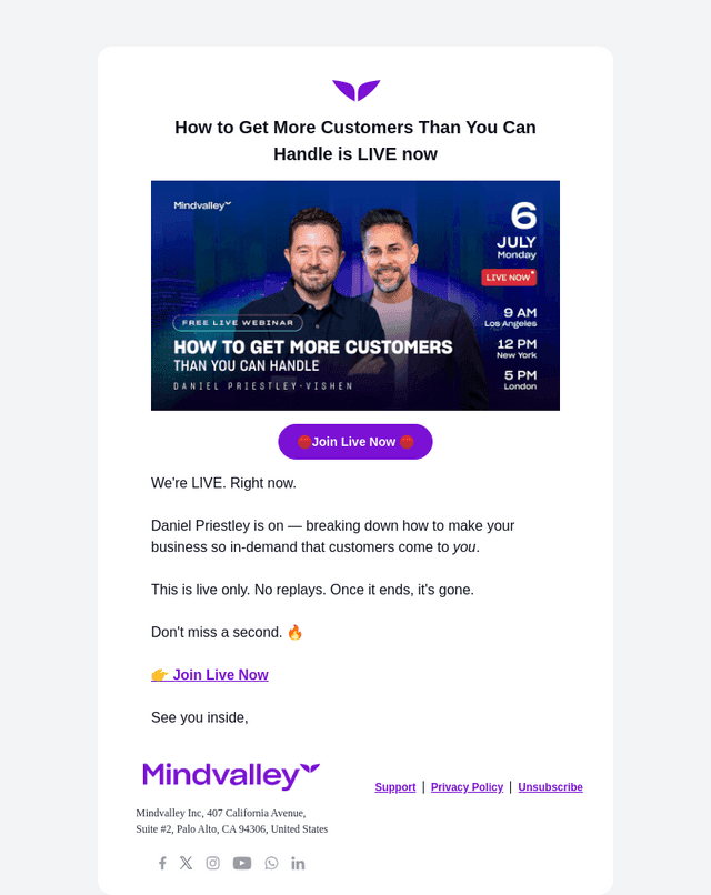 🔴 We're Live: Join Vishen & Daniel Priestley now