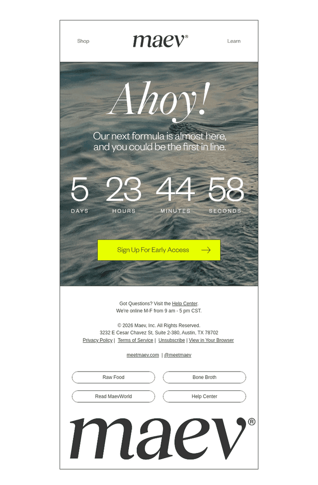 Maev email from Tue, Jul 7, 2026