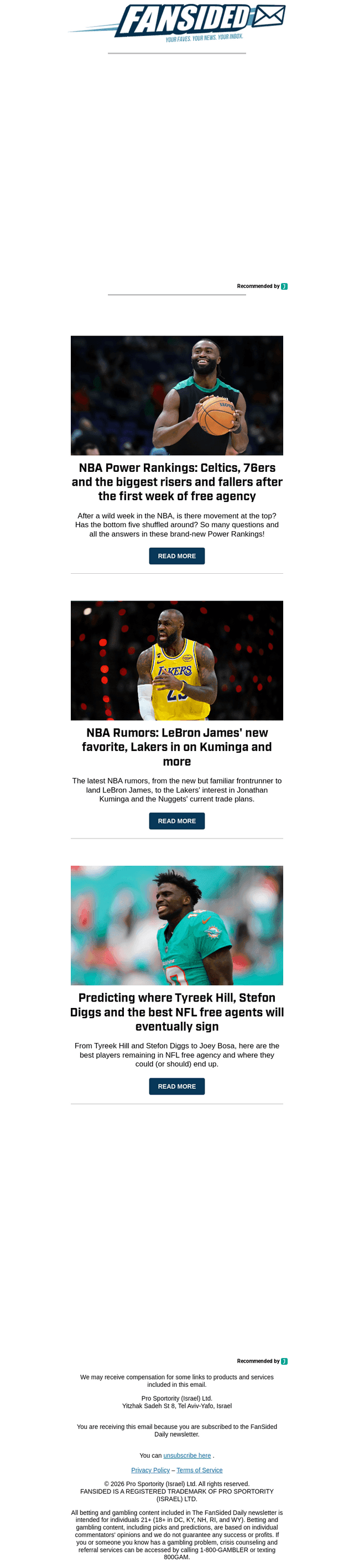 FanSided email from Tue, Jul 7, 2026