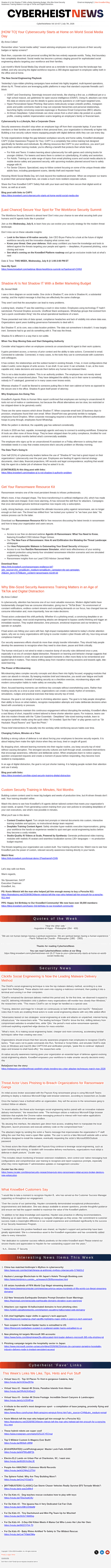 KnowBe4 email from Tue, Jul 7, 2026