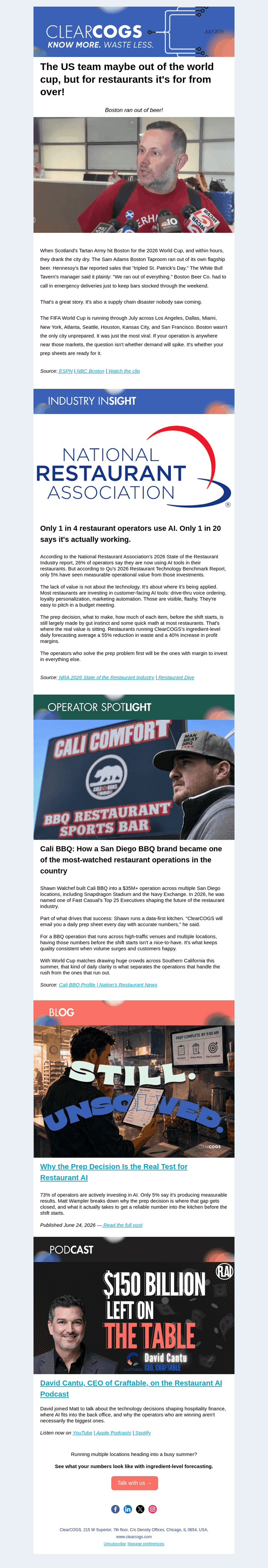 ClearCOGS email from Tue, Jul 7, 2026