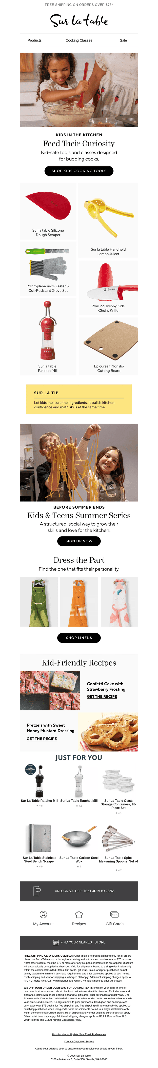 Sur La Table email from Tue, Jul 7, 2026