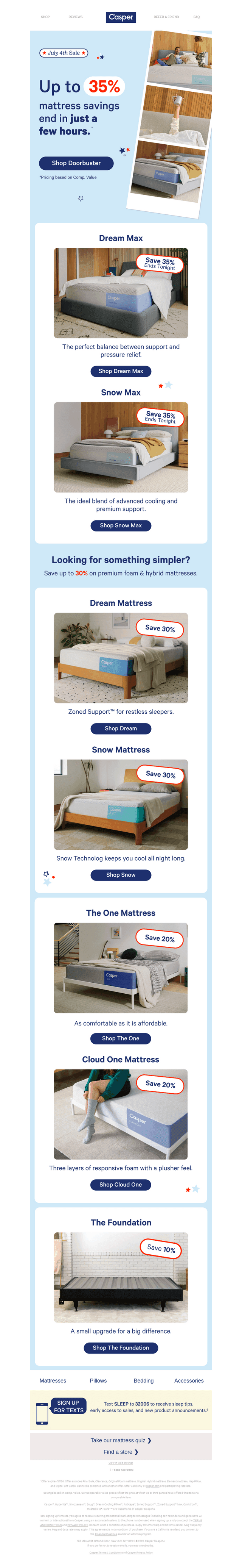 35% mattress savings ends tonight.