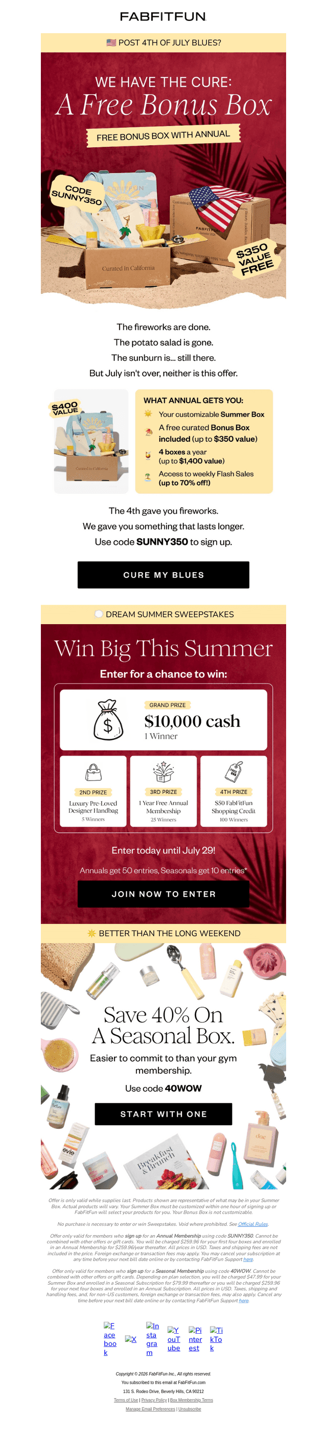 FabFitFun email from Wed, Jul 8, 2026