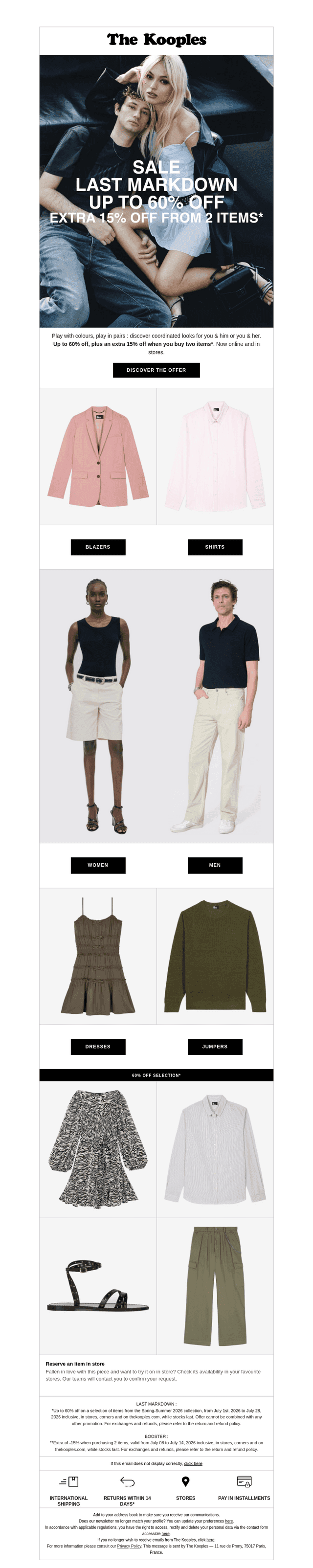 Last Markdown | Extra 15% off on 2 items