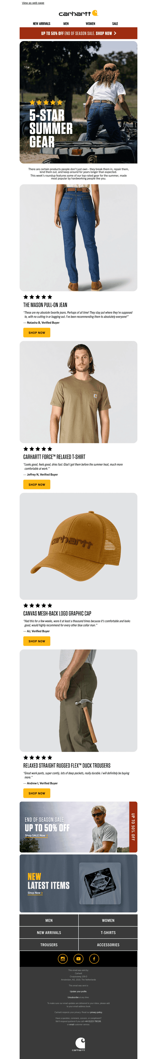 Carhartt email from Wed, Jul 8, 2026