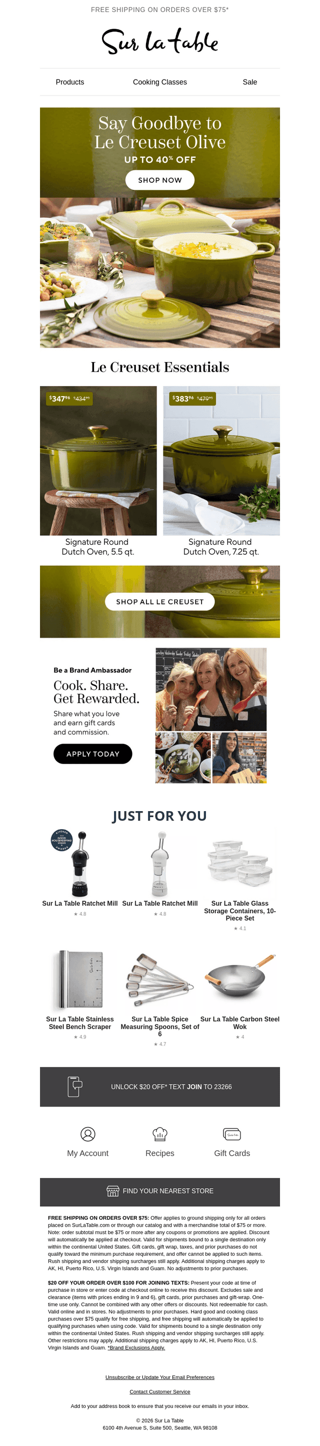 Le Creuset's Olive: we'll always love you.