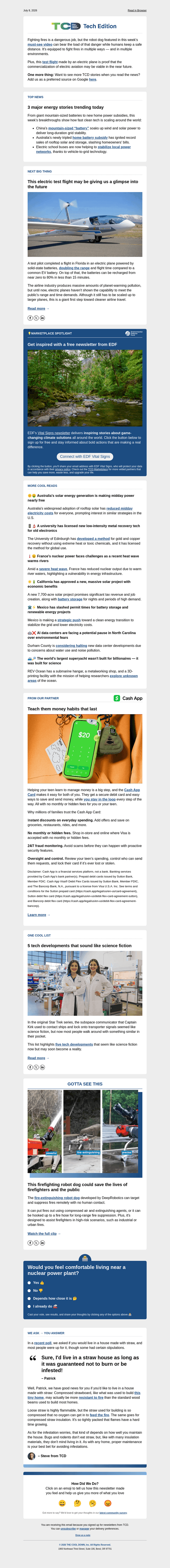 The Cool Down email from Wed, Jul 8, 2026