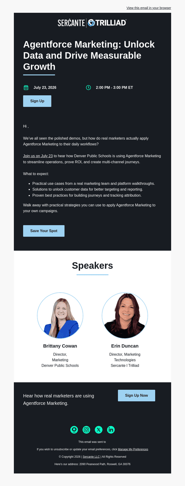 Sercante LLC email from Wed, Jul 8, 2026