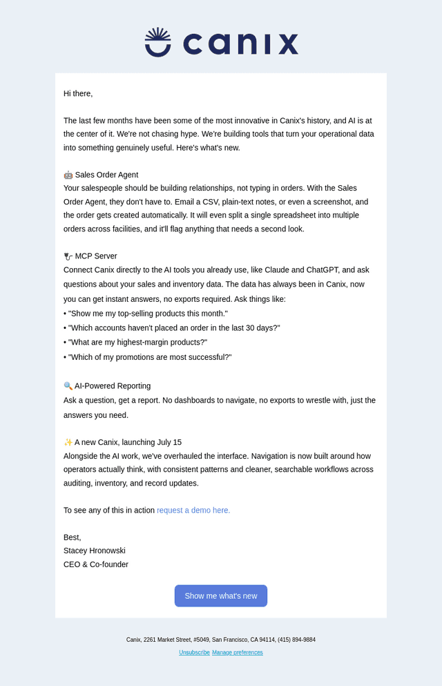 Canix email from Wed, Jul 8, 2026