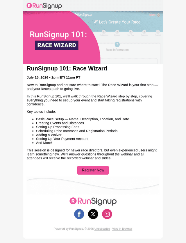RunSignup 101: Race Wizard Webinar 7/15