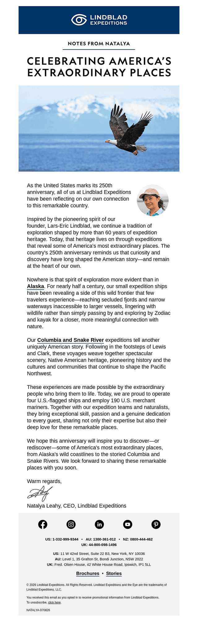 Lindblad Expeditions email from Wed, Jul 8, 2026