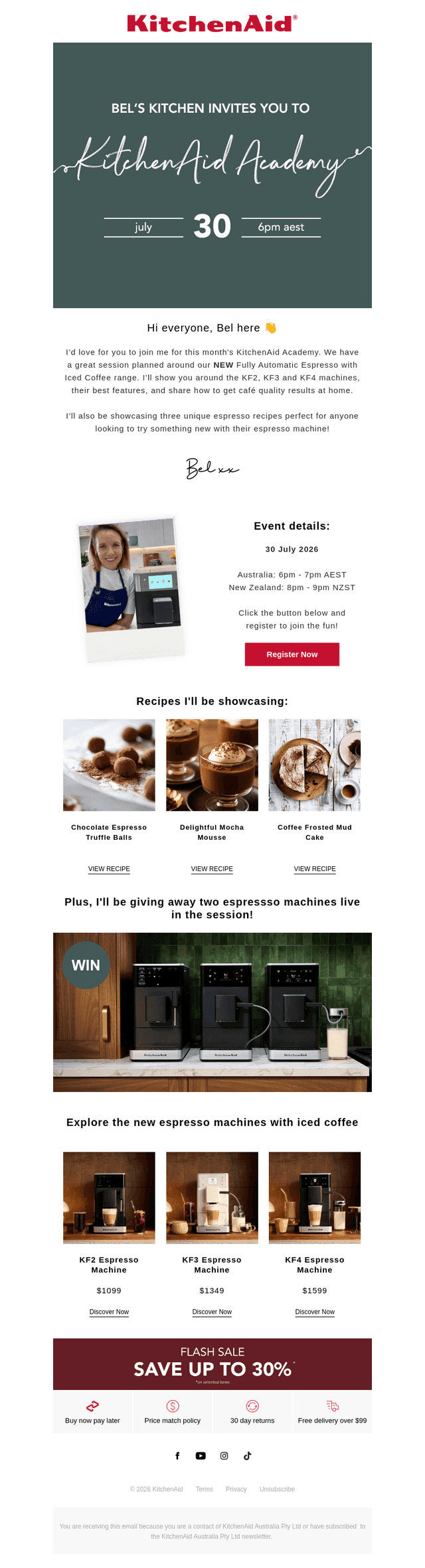 KitchenAid Australia & New Zealand email from Thu, Jul 9, 2026