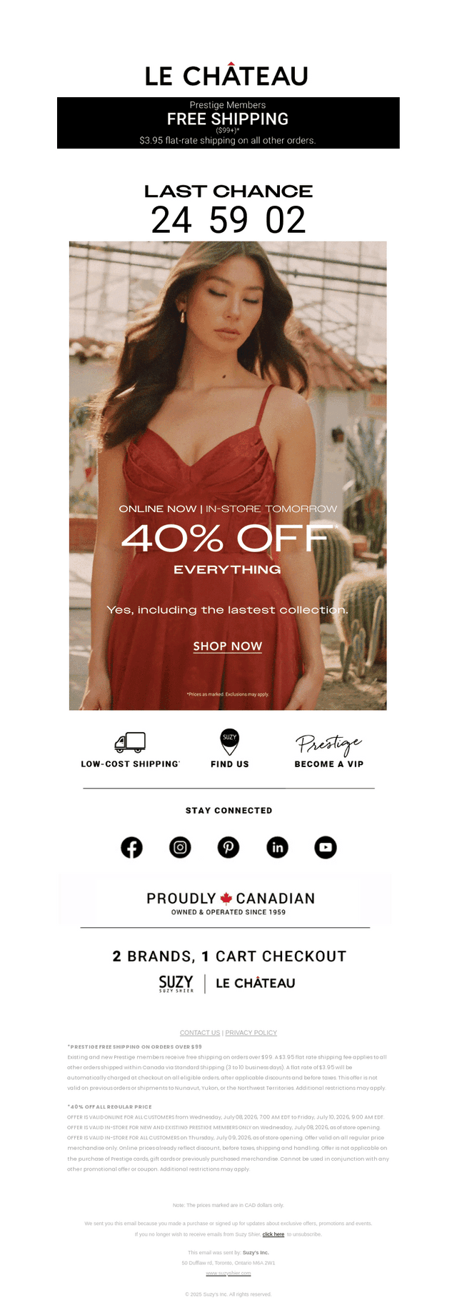 LAST CHANCE FOR 40% OFF EVERYTHING