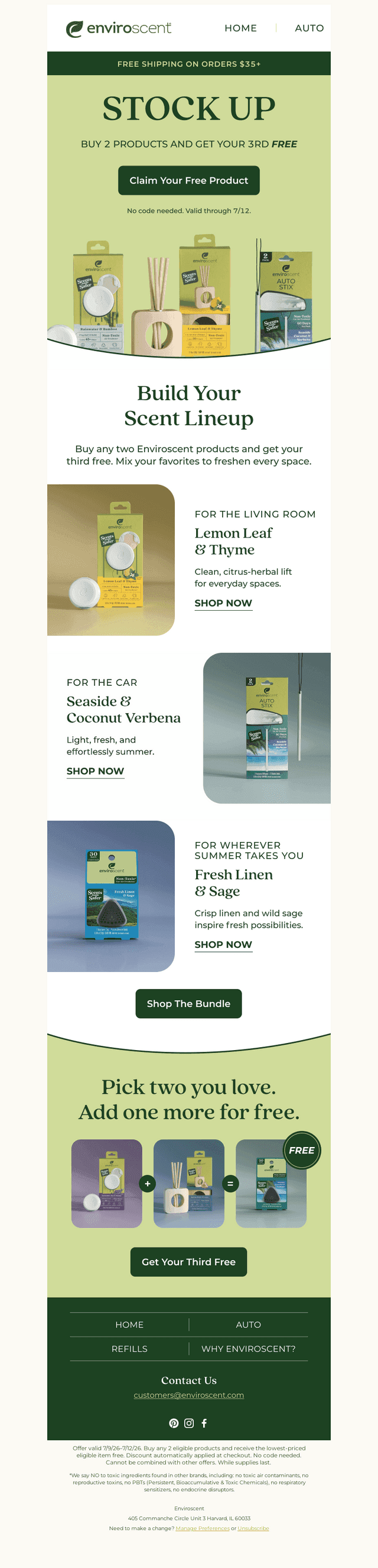 Buy Two Scents. Get One on Us