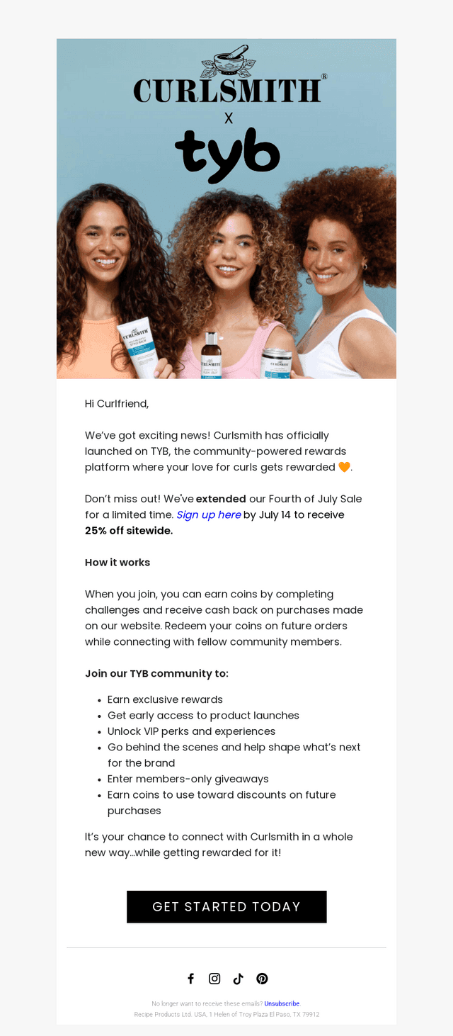 Curlsmith is now on TYB 🎉 Unlock rewards & VIP access