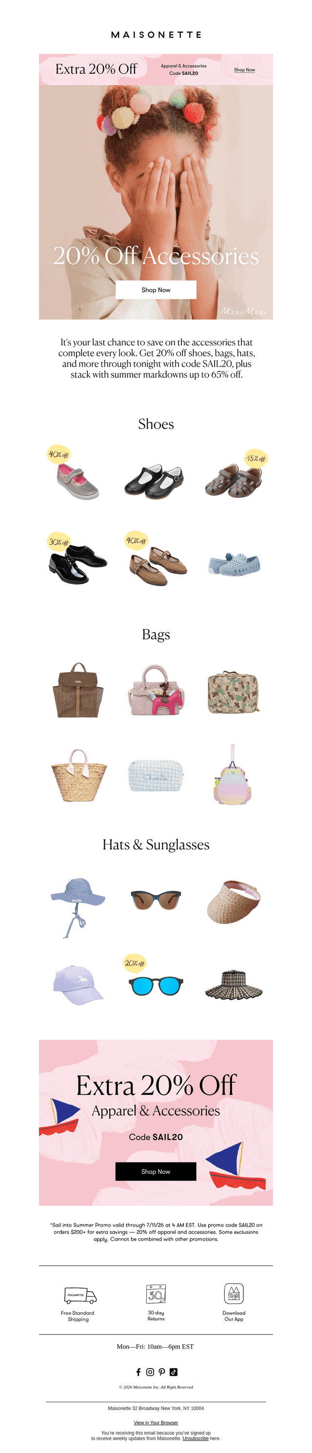 Subject Line: Take 20% Off Accessories