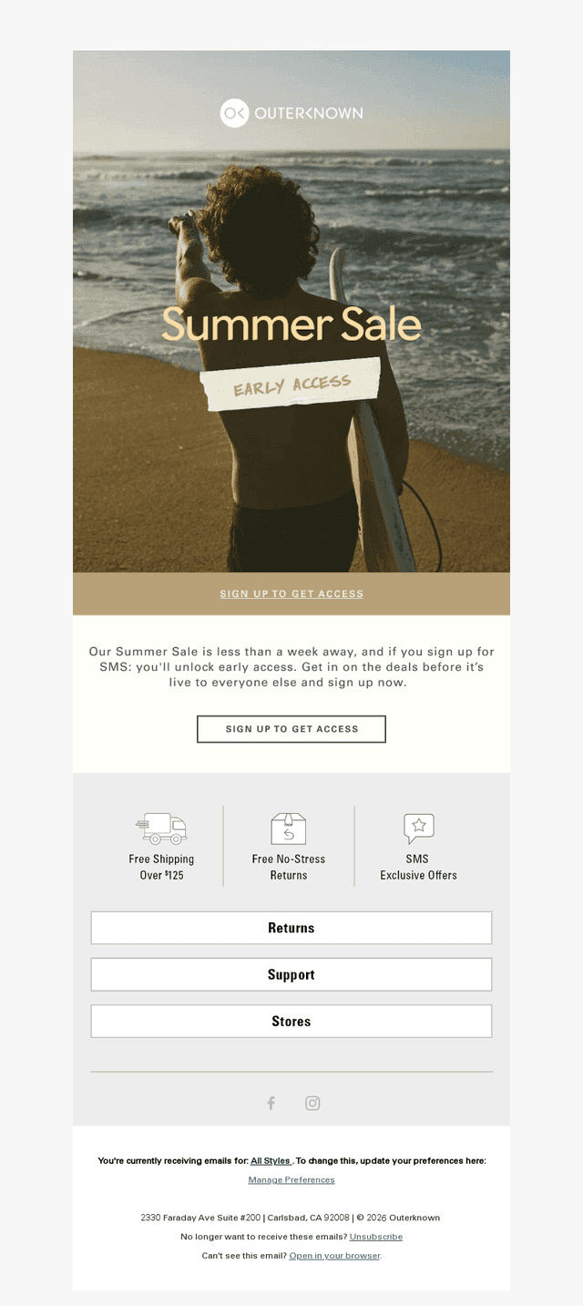Summer Sale Early Access (SMS Only)