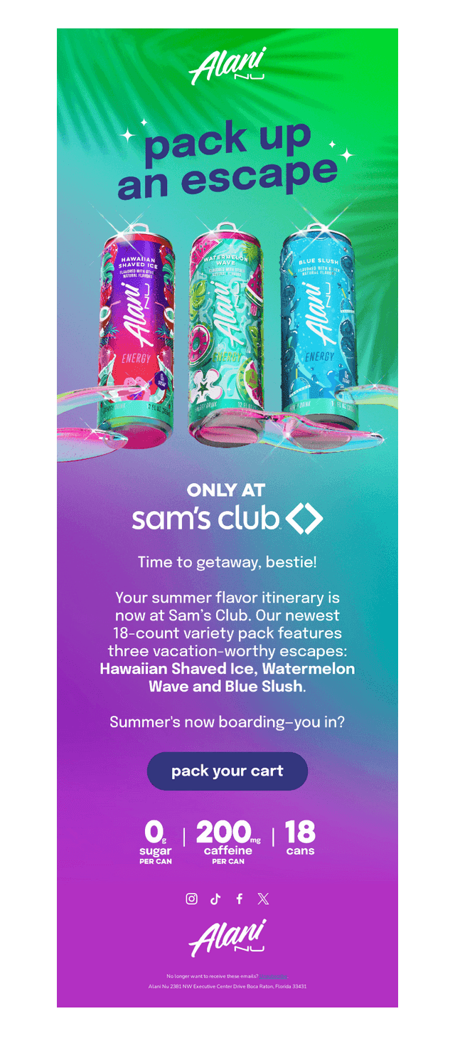 Alani Nutrition email from Fri, Jul 10, 2026