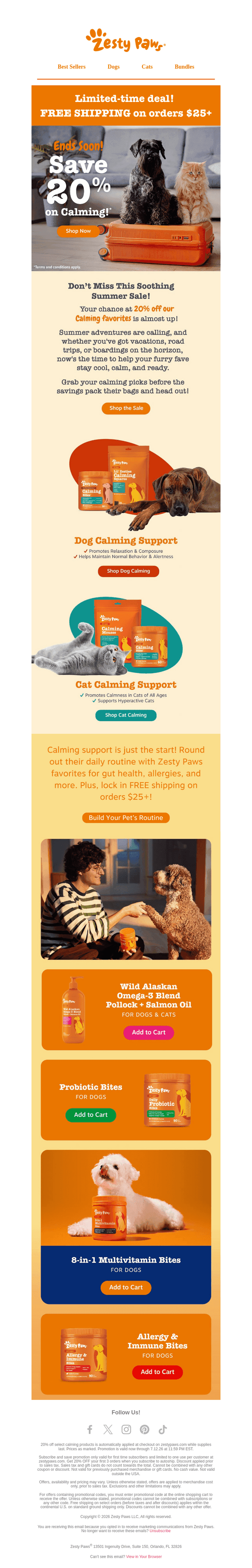 Zesty Paws email from Fri, Jul 10, 2026