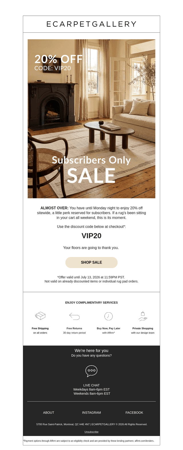 Your 20% off expires tomorrow